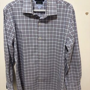 Tommy Hilfiger Men's Plaid Dress Shirt - Blue, Gray & White